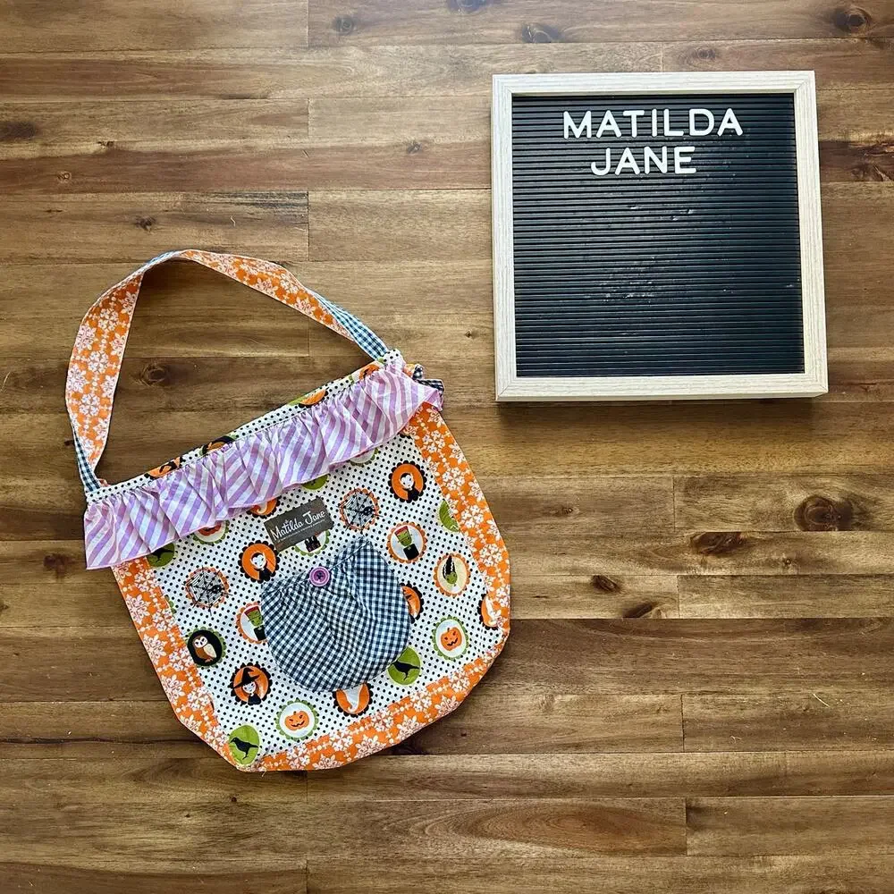 Matilda Jane Make Believe Cast A (Sweet) Spell Halloween Bag Orange Purple Black